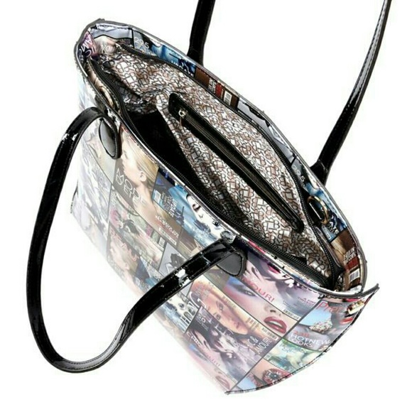 Glossy Magazine Cover Collage Satchel - Picture 4 of 4